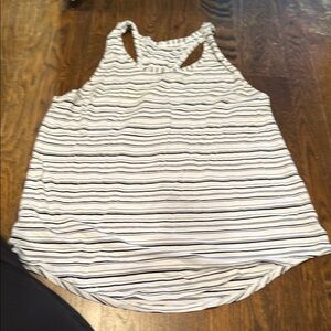Lululemon Athletica Striped Tank Top in Black and White